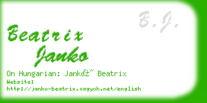 beatrix janko business card